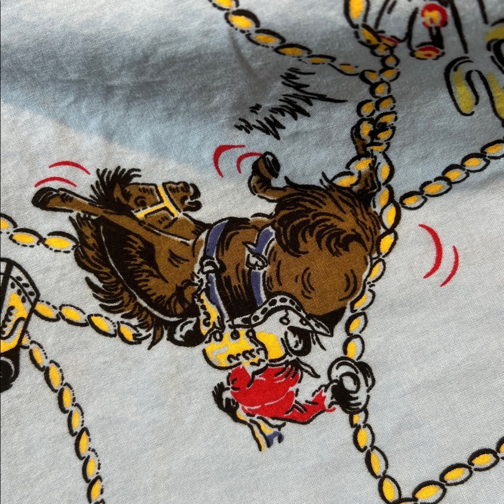 Old Navy Light Blue Men's PJ Pants with Rope & Western horse print size XL. - Picture 4 of 8